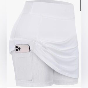White athletic skort
